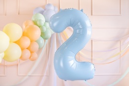 Balon foliowy Cyfra ''2'', 72cm, jasny niebieski