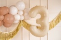 Balon foliowy Cyfra ''3'', 72cm, beż