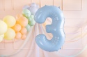 Balon foliowy Cyfra ''3'', 72cm, jasny niebieski
