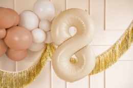 Balon foliowy Cyfra ''8'', 72cm, beż