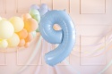 Balon foliowy Cyfra ''9'', 72cm, jasnoniebieski
