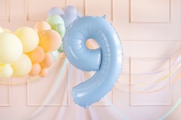 Balon foliowy Cyfra ''9'', 72cm, jasnoniebieski