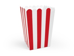 Pudełka na popcorn, mix, 7x7x12,5cm: 1op./6szt.