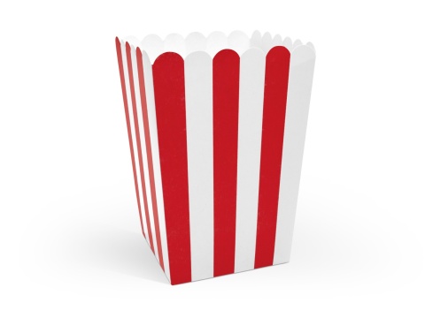 Pudełka na popcorn, mix, 7x7x12,5cm: 1op./6szt.