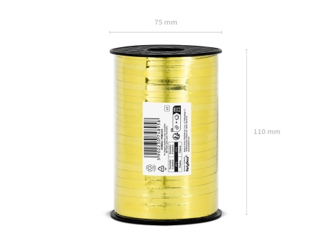 Wstążka plastikowa, złoty, 5mm/225m